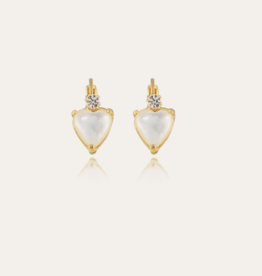 Gas Bijoux Jewelry Gas Bijoux oorbellen 478905 Donguette heart MOP gold earrings - L 2 cm - W 1 cm