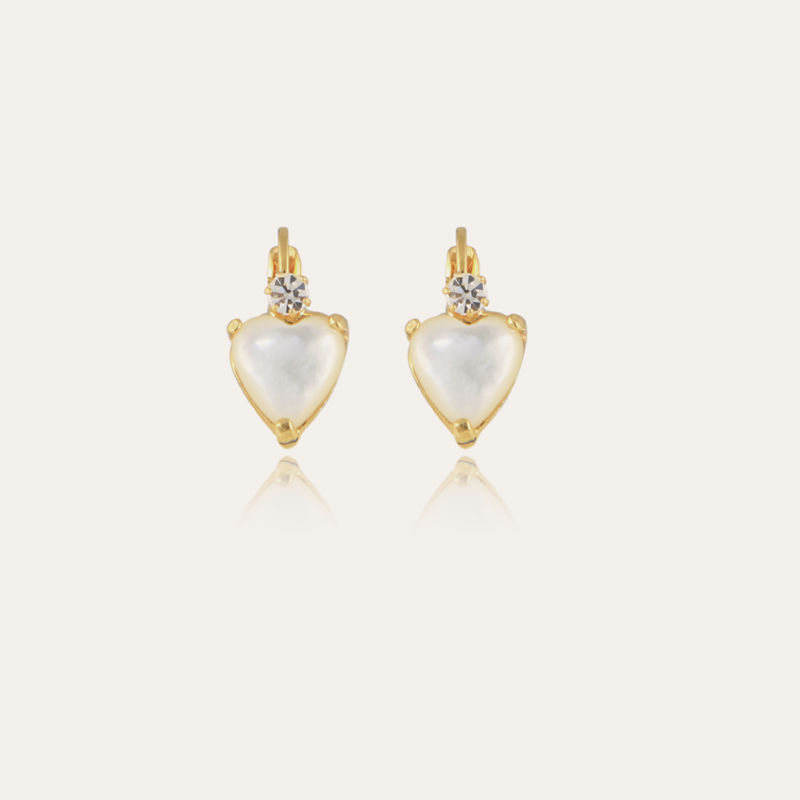 Gas Bijoux Jewelry Gas Bijoux oorbellen 478905 Donguette heart MOP gold earrings - L 2 cm - W 1 cm