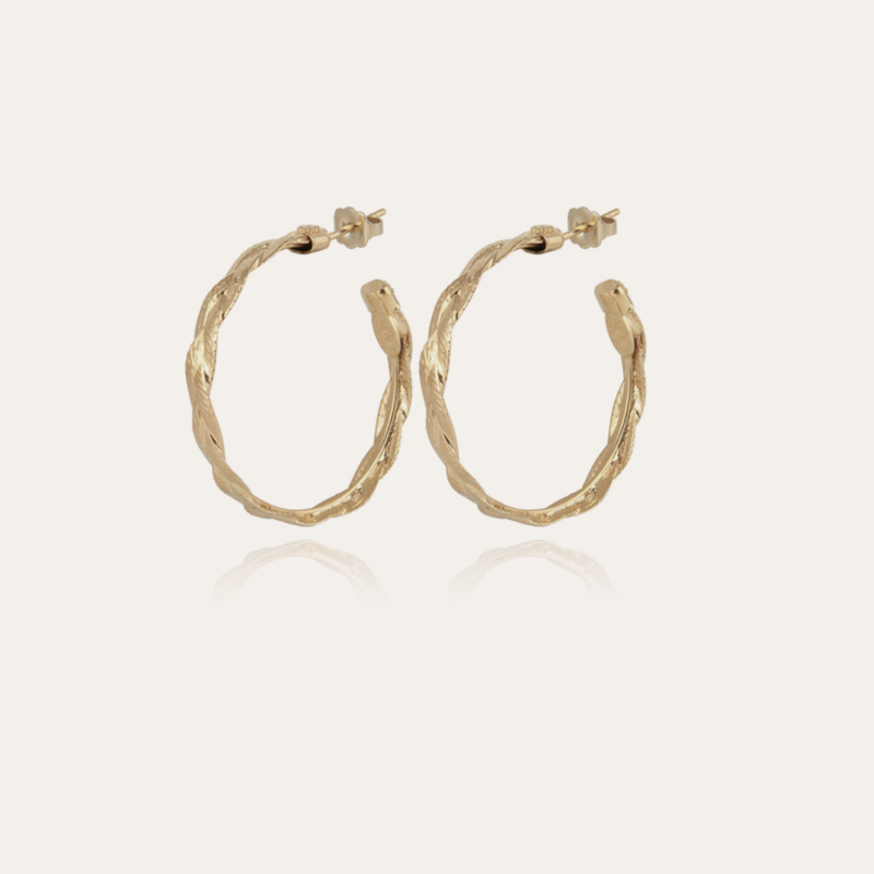 Gas Bijoux Gas Bijoux oorbellen 123145 Tresse Hoops earrings small size gold D 3,8 cm