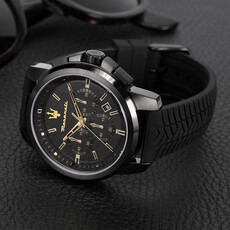 Maserati Maserati R8871621011 Successo (zwart/zwart) 44mm heren horloge