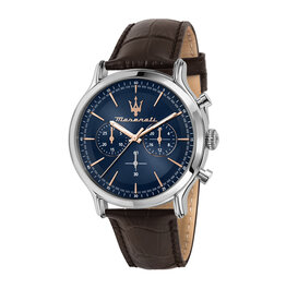 Maserati Maserati R8871618014 Epoca watch zilver blauw 42 mm heren horloge
