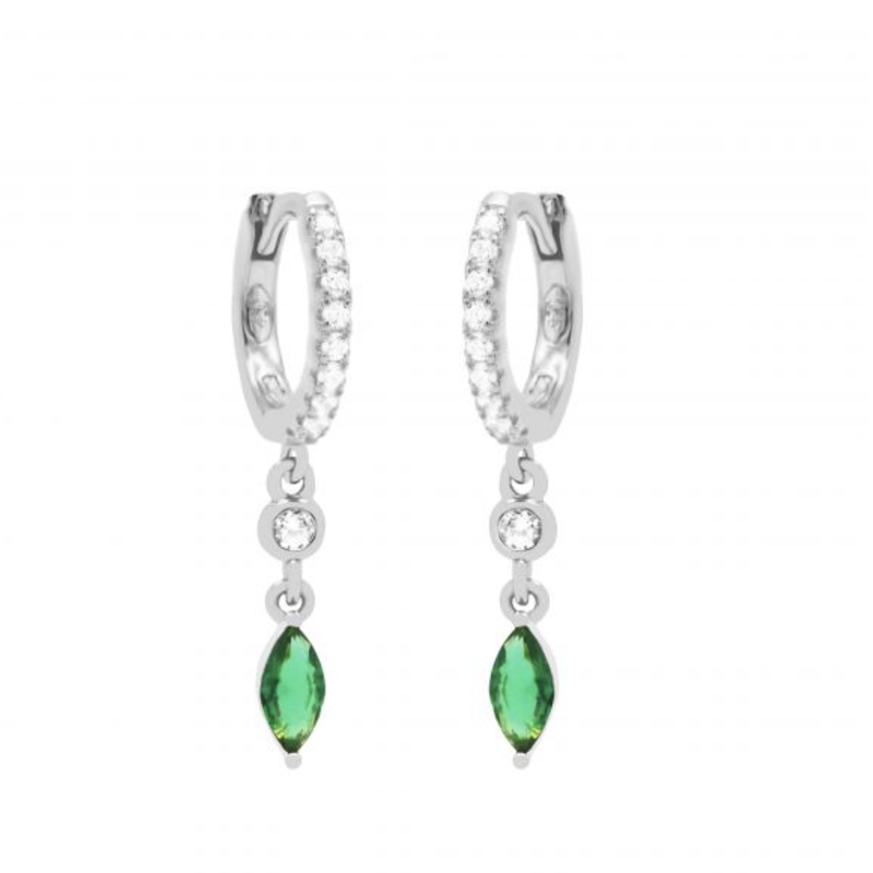 Karma Karma Jewelry Oorbellen A68 Holiday vibes emerald green 925 zilver