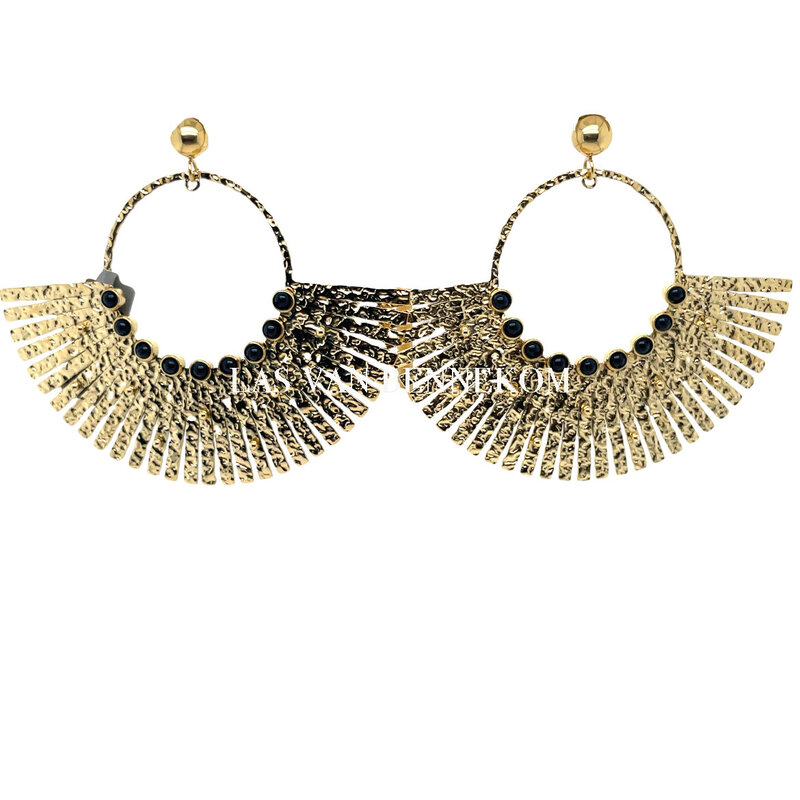 Zag Bijoux Zag Bijoux oorbellen SEL18840-01BLK Maricuz earrings zwart goud