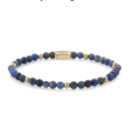 Rebel & Rose Rebel & Rose armband RR-40129-G Stones Only Bracelet  Midnight Blue 18 ct yellow gold ion-plated - 4 mm