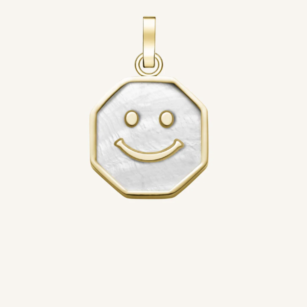 Rosefield Rosefield hanger PÉ-gold-smiley octagon charm pendant MOP