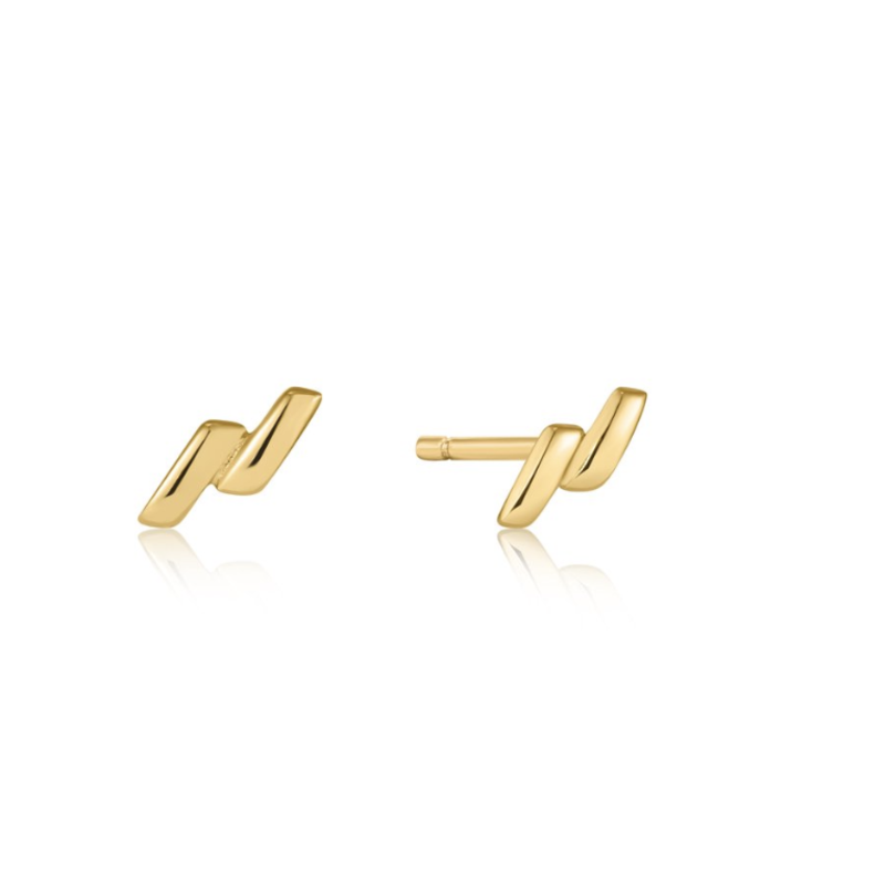 Ania Haie Ania Haie oorbellen E038-01G smooth twist earrings stud oorstekers 925 silver with 14k gold plating