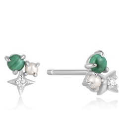 Ania Haie Ania Haie oorbellen E039-01H-M malachite star earrings stud 925 zilver