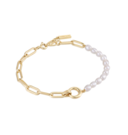 Ania Haie Ania Haie armband B043-02G pearl power bracelet 925 silver with gold plating