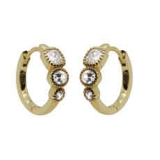 Karma Karma Jewelry  oorbellen H372GP Hinged hoops Holly earrings silver 925 with gold plated