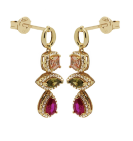 Karma Karma Jewelry oorbellen X141GP Symbols XL Autumn spice goldplated earrings