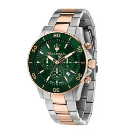 Maserati Maserati R8873600004 Competizione Chronograaf watch (zilver/rosé goud/groen) 43 mm heren horloge