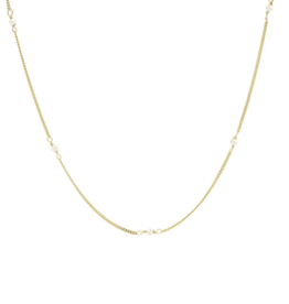 Karma Karma Jewelry Ketting T257GP necklace tiny pearls 925 silver goldplated 38-45 CM ( 7 cm extension )