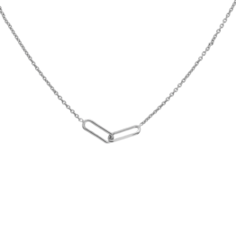 Karma Karma Jewelry Ketting T237S necklace double square 925 silver  38-45 CM