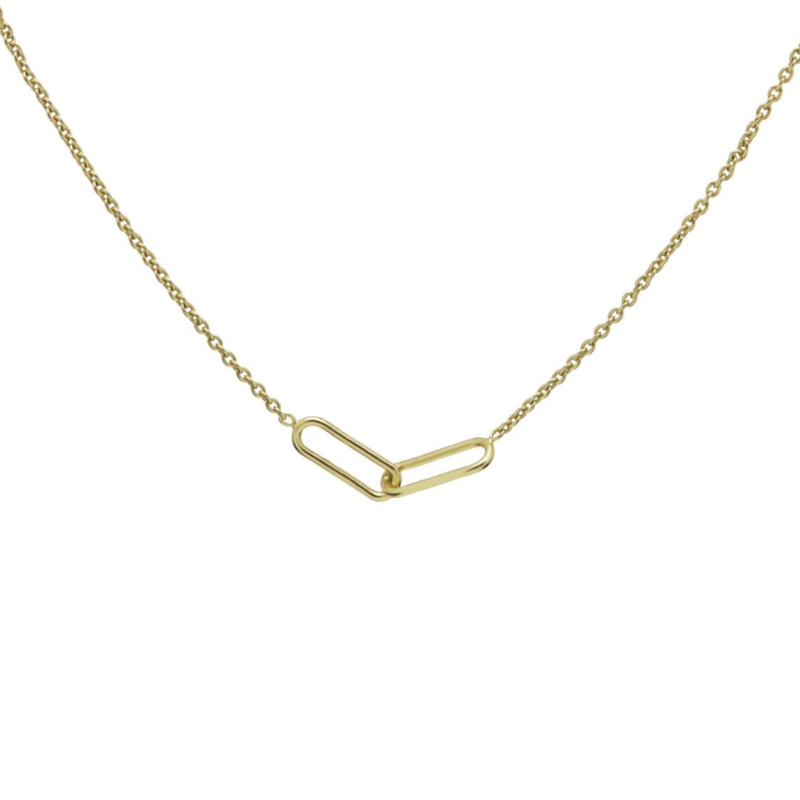 Karma Karma Jewelry Ketting T237GP necklace double square 925 silver gold plated 38-45 CM