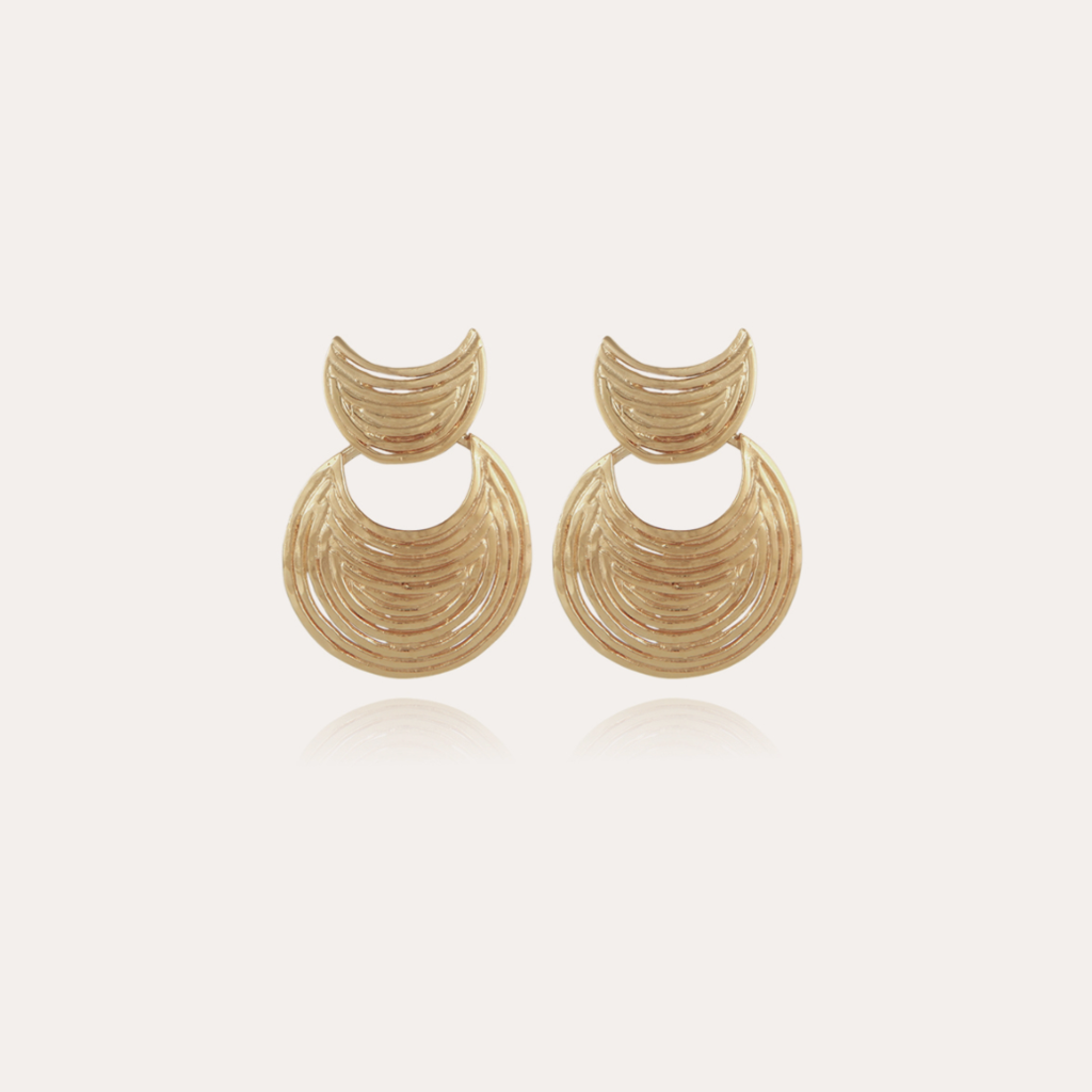 Gas Bijoux Gas Bijoux oorbellen 432401 Luna Wave earrings mini gold L 3,5 CM - W 2,5 CM