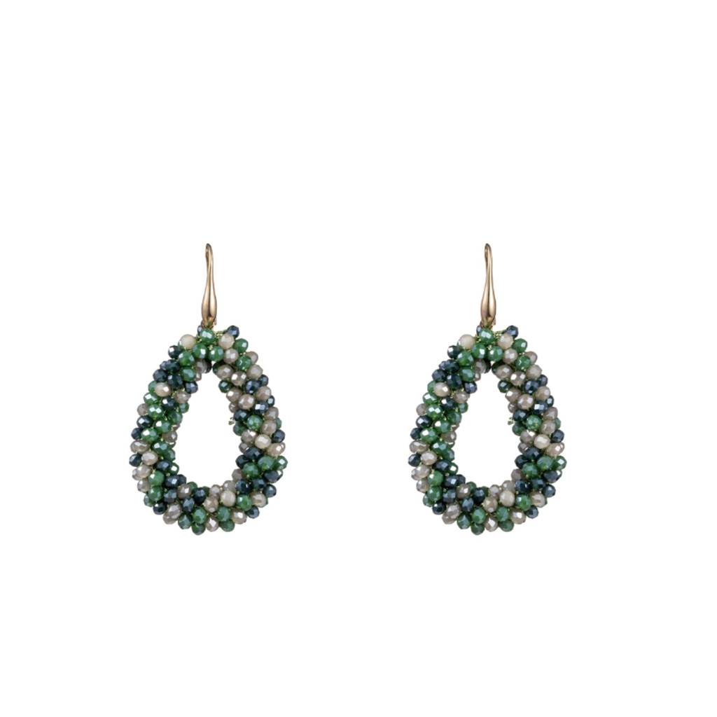 Day & Eve by Go Dutch D&E by Go Dutch oorbellen  E1072-40 Beads Drop earrings gold green