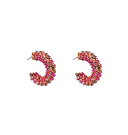 Day & Eve by Go Dutch D&E by Go Dutch oorbellen E3504-5 Twisted Beads Hoop - 14K fucsia gold