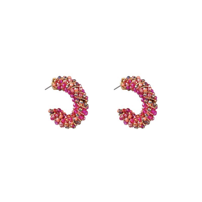 Day & Eve by Go Dutch D&E by Go Dutch oorbellen E3504-5 Twisted Beads Hoop - 14K fucsia gold