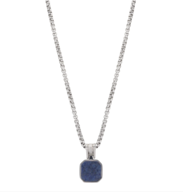 Aze jewels Aze Jewels ketting AZ-NL012-A-060 necklace Rolo Lapis rocks 50 + 10 CM