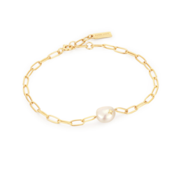 Ania Haie Ania Haie armband B043-03G Pearl Sparkle Chunky chain bracelet 925 silver Gold plated