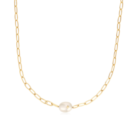 Ania Haie Ania Haie ketting N043-05G gold pearl sparkle chunky chain necklace gold