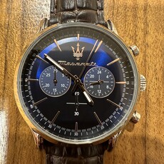 Maserati Maserati R8871618014 Epoca watch zilver blauw 42 mm heren horloge