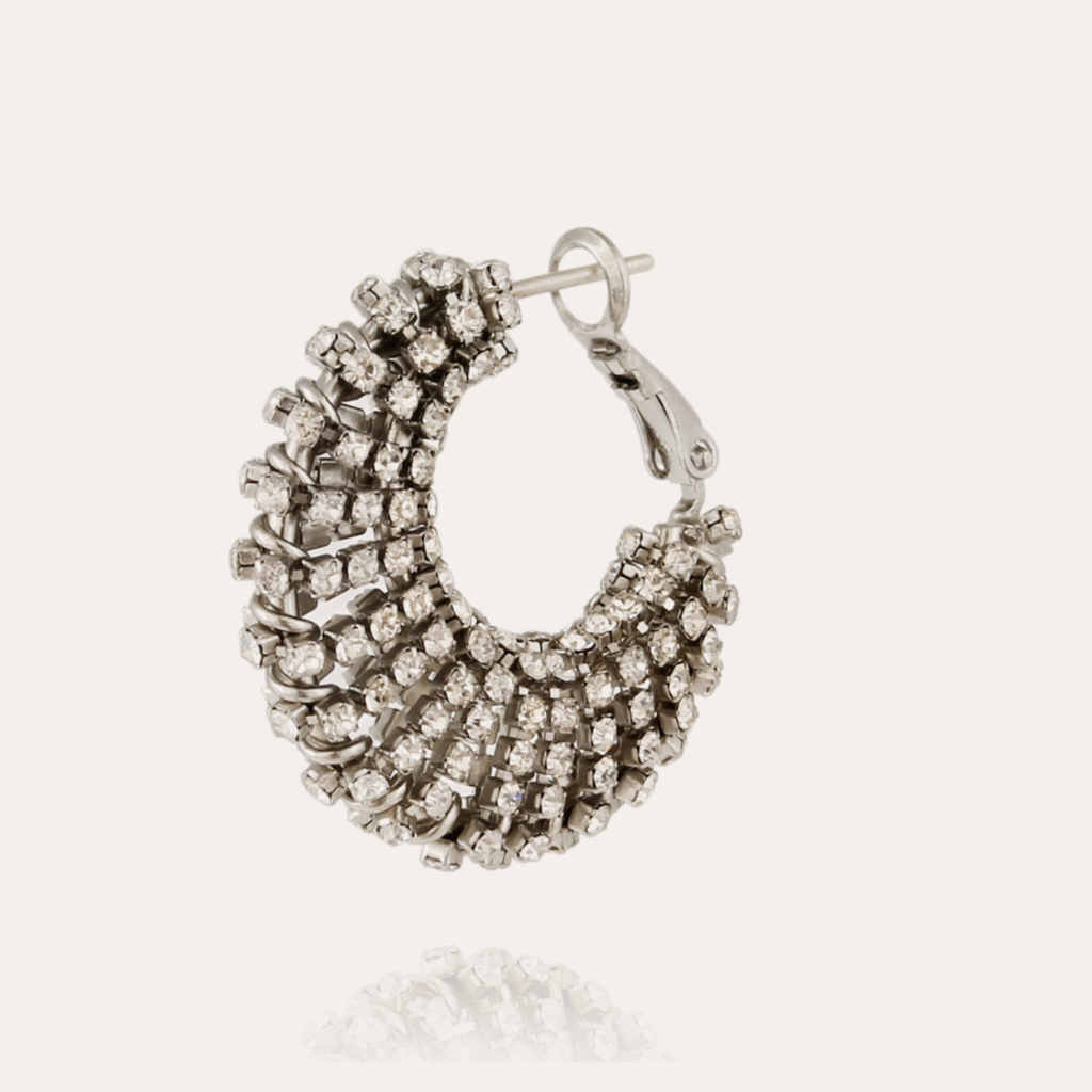 Gas Bijoux Gas Bijoux oorbellen 576514 Izzia strass earrings silver 3 cm