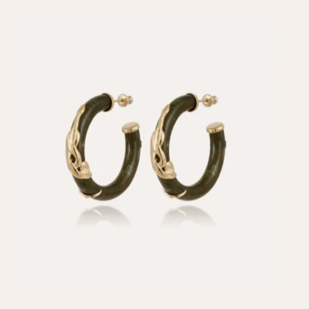 Gas Bijoux GAS Bijoux Oorbellen Creole Cobra 297213 Hoop earrings groen