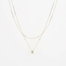 Zag Bijoux Zag Bijoux ketting Snx18136-01WHT Carole necklace gold 38 & 40 cm + 5 cm