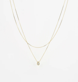 Zag Bijoux Zag Bijoux ketting Snx18136-01WHT Carole necklace gold 38 & 40 cm + 5 cm