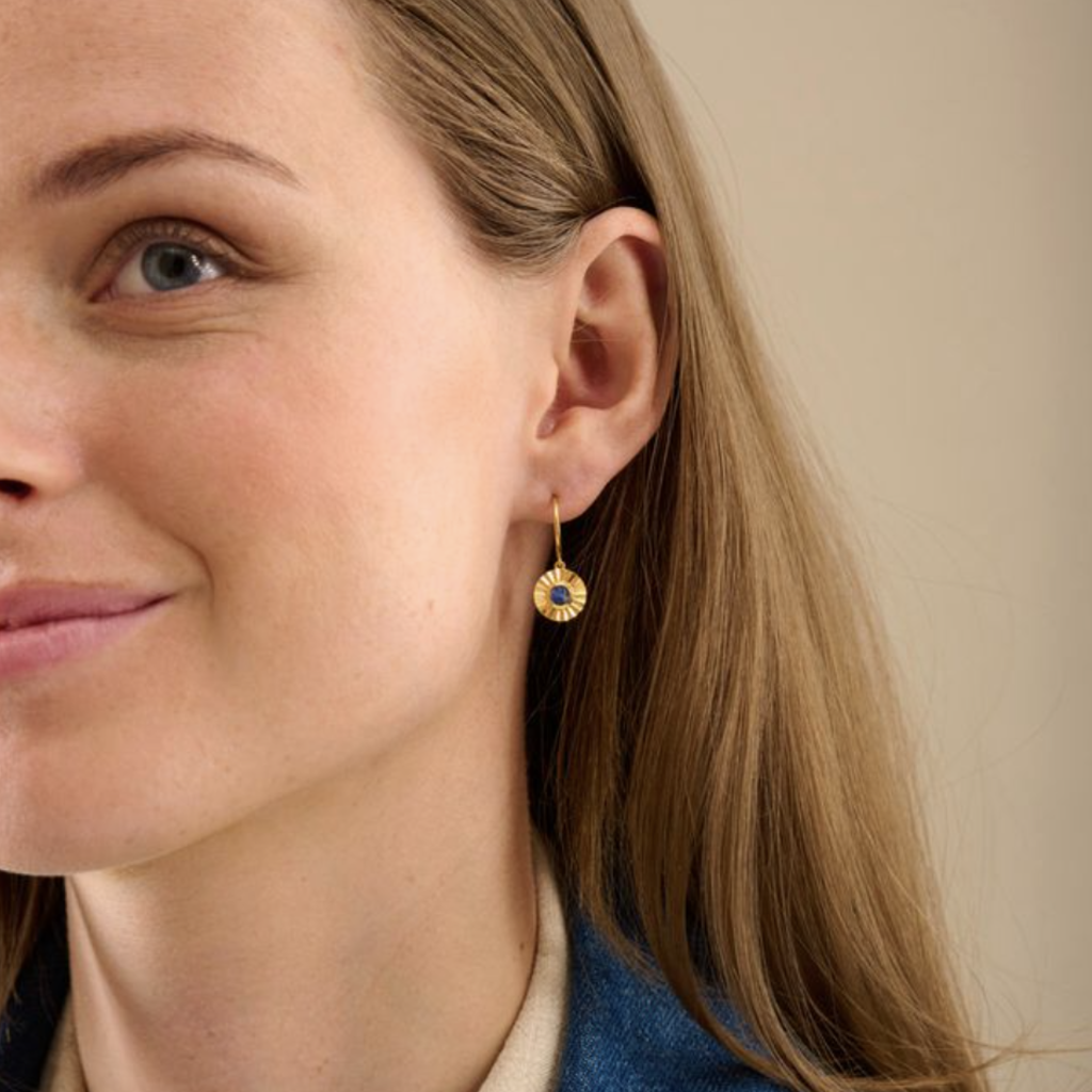 Pernille Corydon Jewellery Pernille Corydon oorbellen e-674-gp Autumn sky earrings recycled silver gold-plated 22 mm