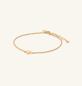 Pernille Corydon Jewellery Pernille Corydon armband b-185-gp Heart bracelet gold adj, 15018 cm pendant 7 mm