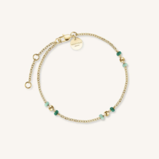 Rosefield Rosefield armband JBEDG-J720 Emerald dotted bracelet gold