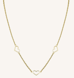 Rosefield Rosefield ketting JNTHG-J535 Triple heart necklace gold