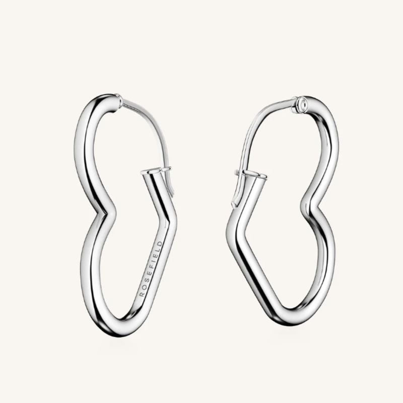 Rosefield Rosefield oorbellen JEHHS-J580 heart hoops silver