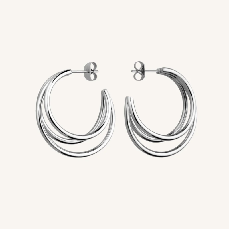 Rosefield Rosefield oorbellen JETHS-J574 triple hoops zilver