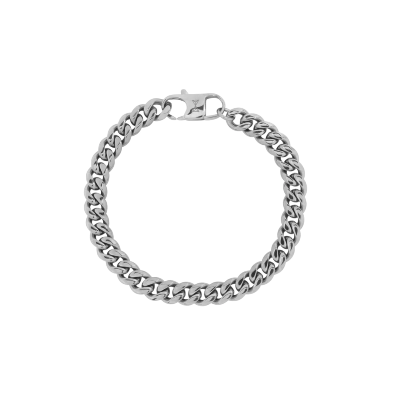 Aze jewels Aze jewels armband AZ-BM007-A-210  Gourmette Eight silver - Inox (21,0cm)