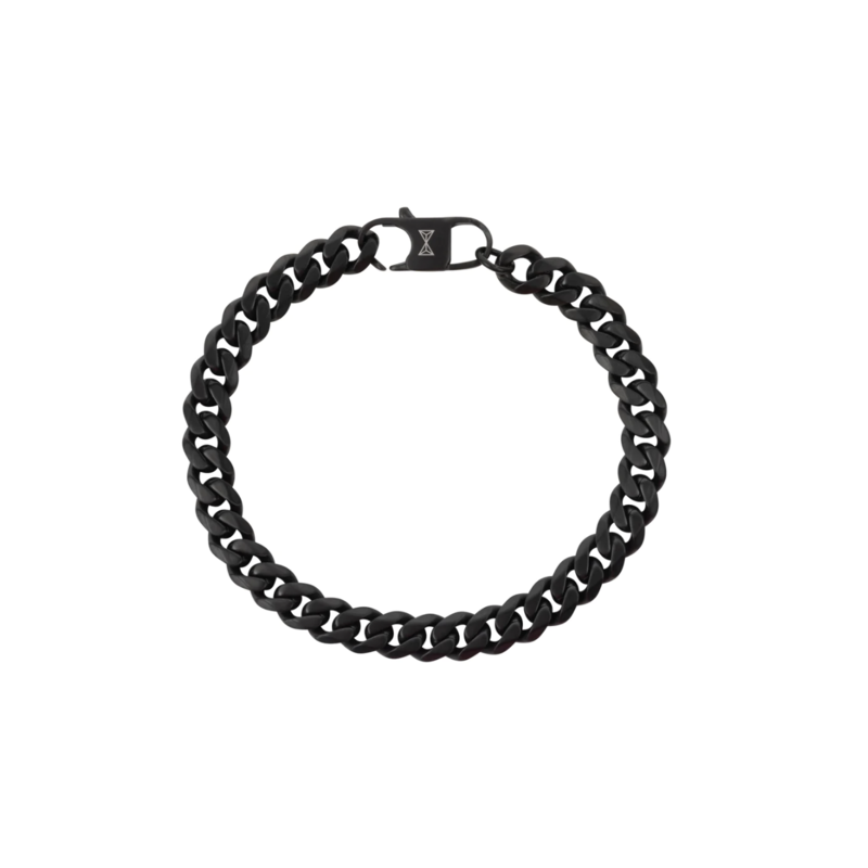 Aze jewels Aze jewels armband AZ-BM007-B-195 Bracelet Gourmette Eight black - Inox (19,5cm)