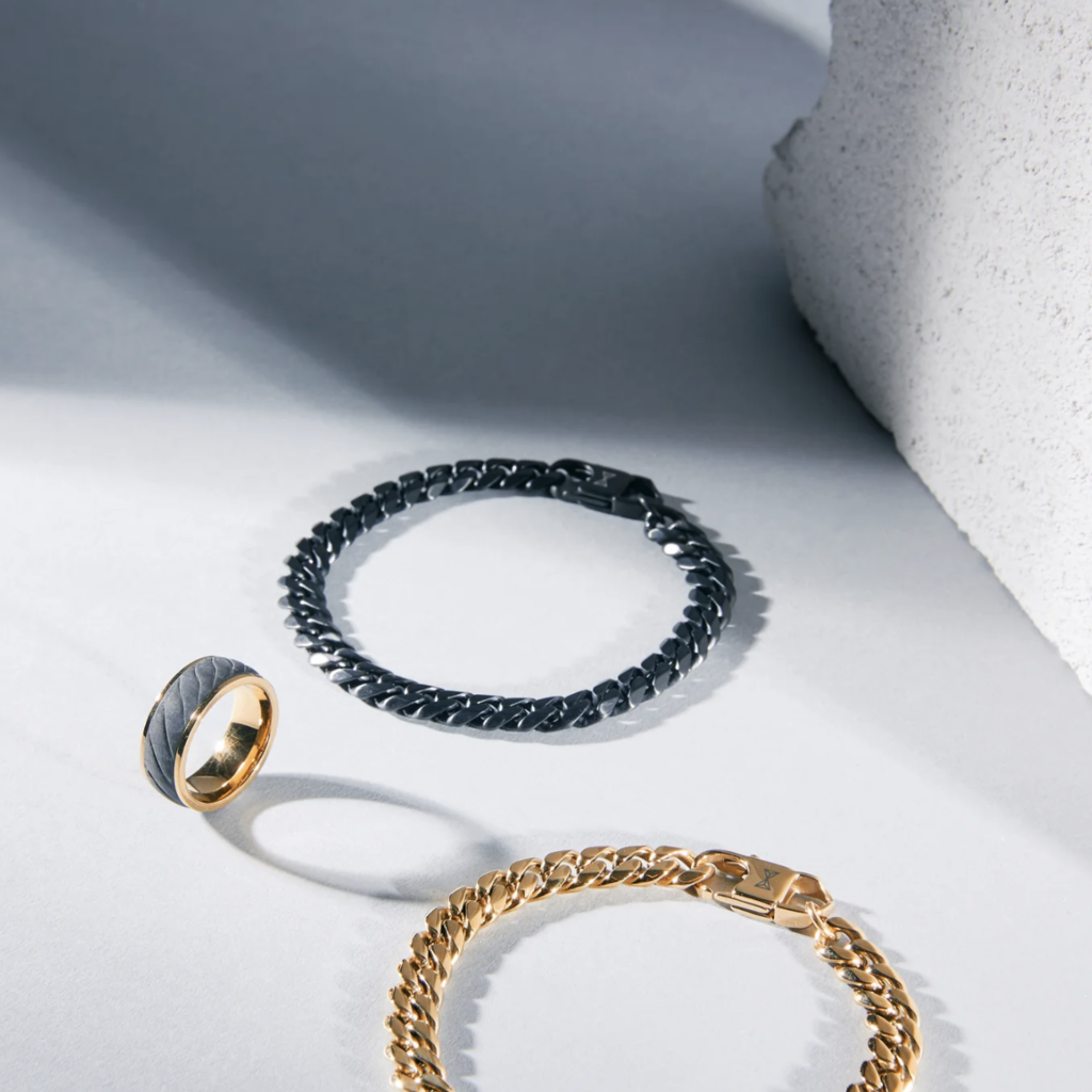 Aze jewels Aze jewels armband AZ-BM007-B-195 Bracelet Gourmette Eight black - Inox (19,5cm)
