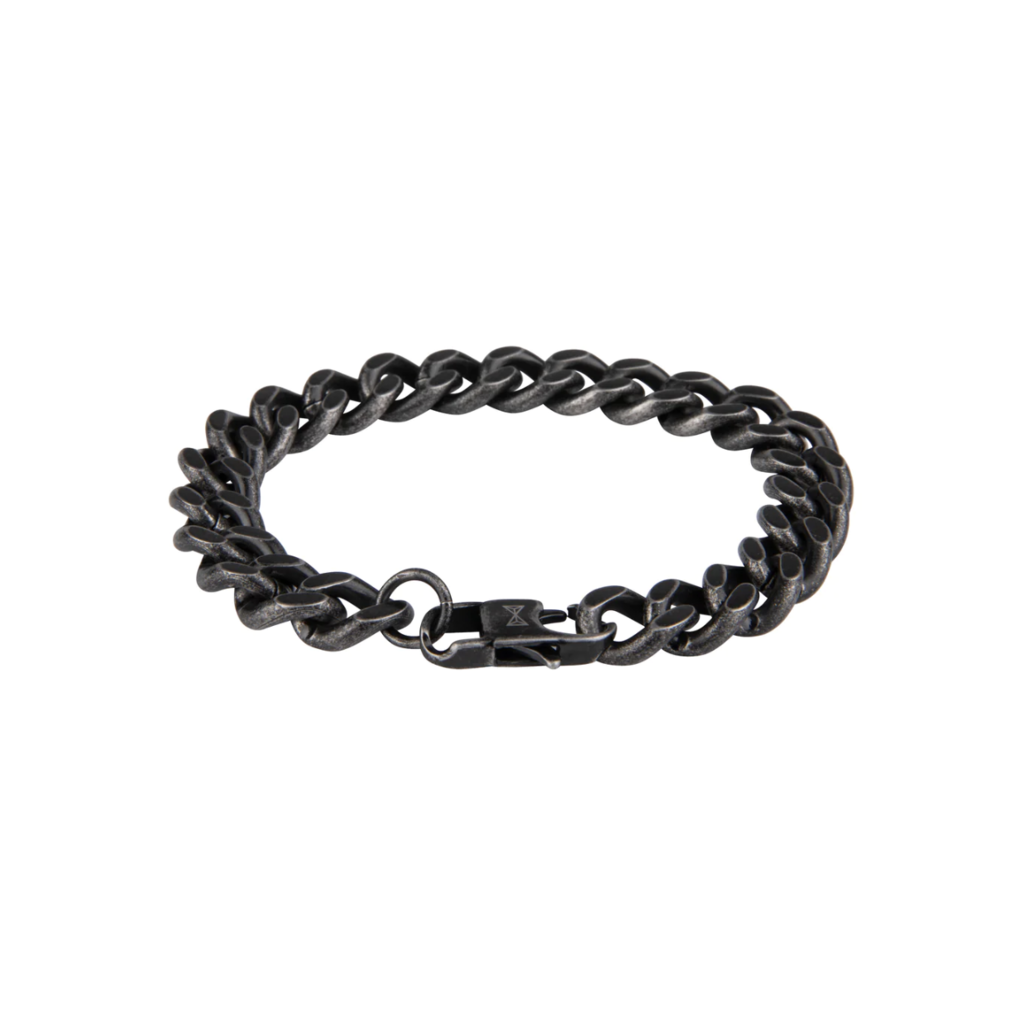 Aze jewels Aze jewels armband AZ-BM001-C-210 Bracelet Gourmette Full Flat grey - Antique (21,0cm) RVS