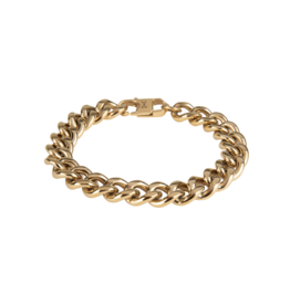 Aze jewels Aze jewels armband AZ-BM001-D-210 Bracelet Gourmette Full Flat gold - Dore (21,0cm) RVS