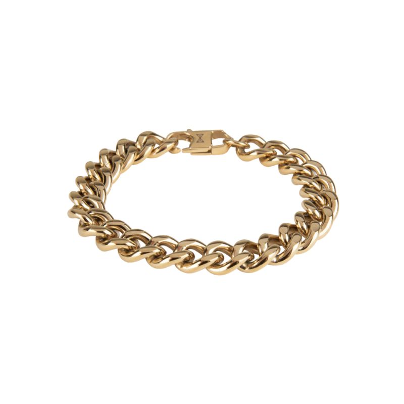 Aze jewels Aze jewels armband AZ-BM001-D-210 Bracelet Gourmette Full Flat gold - Dore (21,0cm) RVS
