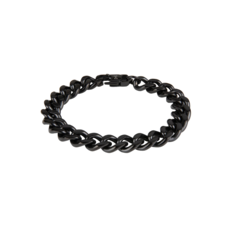 Aze jewels Aze jewels armband AZ-BM001-B-210 Gourmette Full Flat black - Noir (21,0cm) RVS