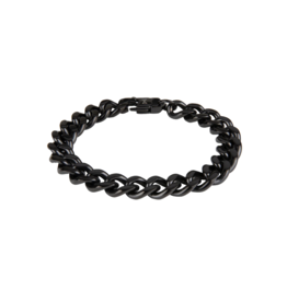 Aze jewels Aze jewels armband AZ-BM001-B-210 Bracelet Gourmette Full Flat black - Noir (21,0cm) RVS