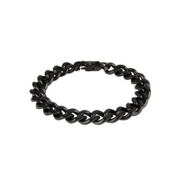 Aze jewels Aze jewels armband AZ-BM001-B-210 Gourmette Full Flat black - Noir (21,0cm) RVS