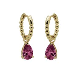 Karma Jewelry Karma Oorbellen A106_RR hinged hoops Anna ruby red gold