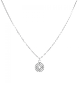 Karma Karma jewelry ketting T224 Necklace zirconia disc morningstar silver