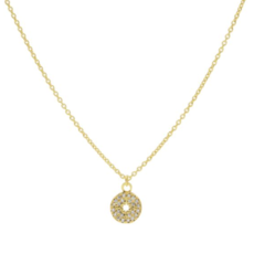 Karma Karma jewelry ketting T224 Necklace zirconia disc morningstar gold