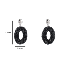 Day & Eve by Go Dutch Day & Eve oorbellen E3509-8 full on Beads Oval black silver