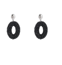 Day & Eve by Go Dutch Day & Eve oorbellen E3509-8 full on Beads Oval black silver